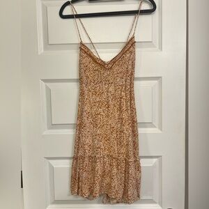 Pink Lily Brown Floral Midi Dress